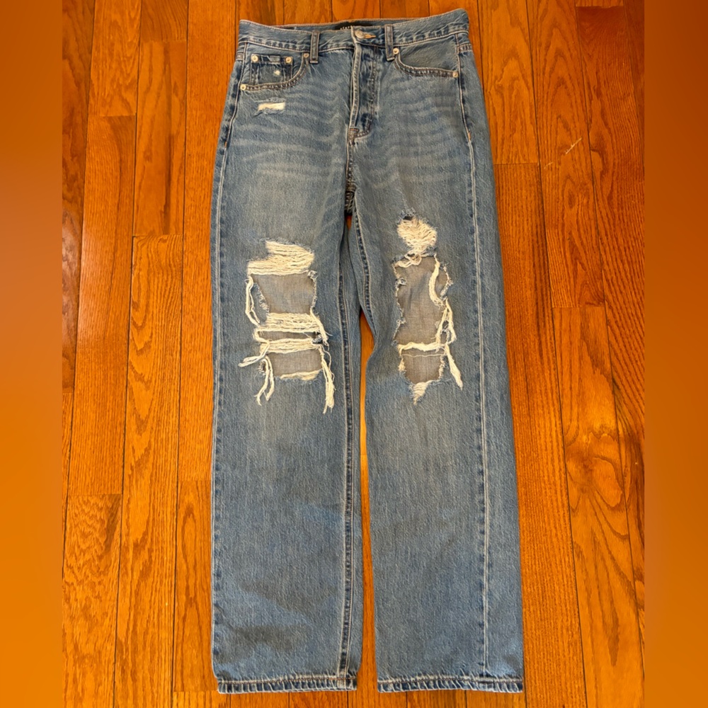 90s Baggy Wide Leg Distressed Denim Jeans Aeropostale